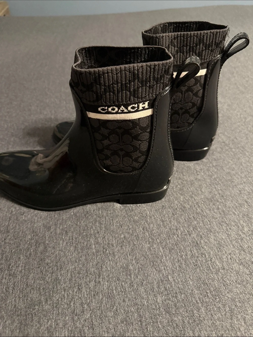 Coach Black Signature Chelsea Rain Booties for Women